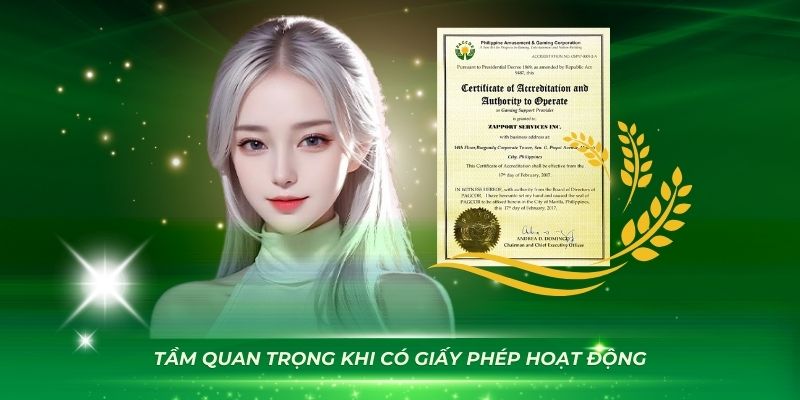 Giấy phép hoạt động của trang game